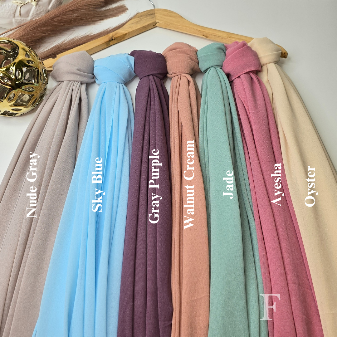 2.2 Meter Premium Malaysian Heavy Chiffon Hijabs