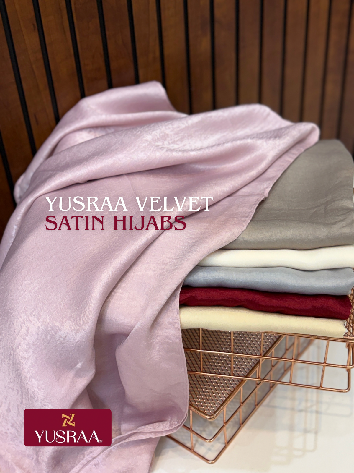 Yusraa Velvet Satin Hijabs | Soft Party Wear Hijabs