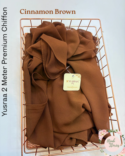 Cinnamon Brown Yusraa 2 Meter Chiffon Hijabs