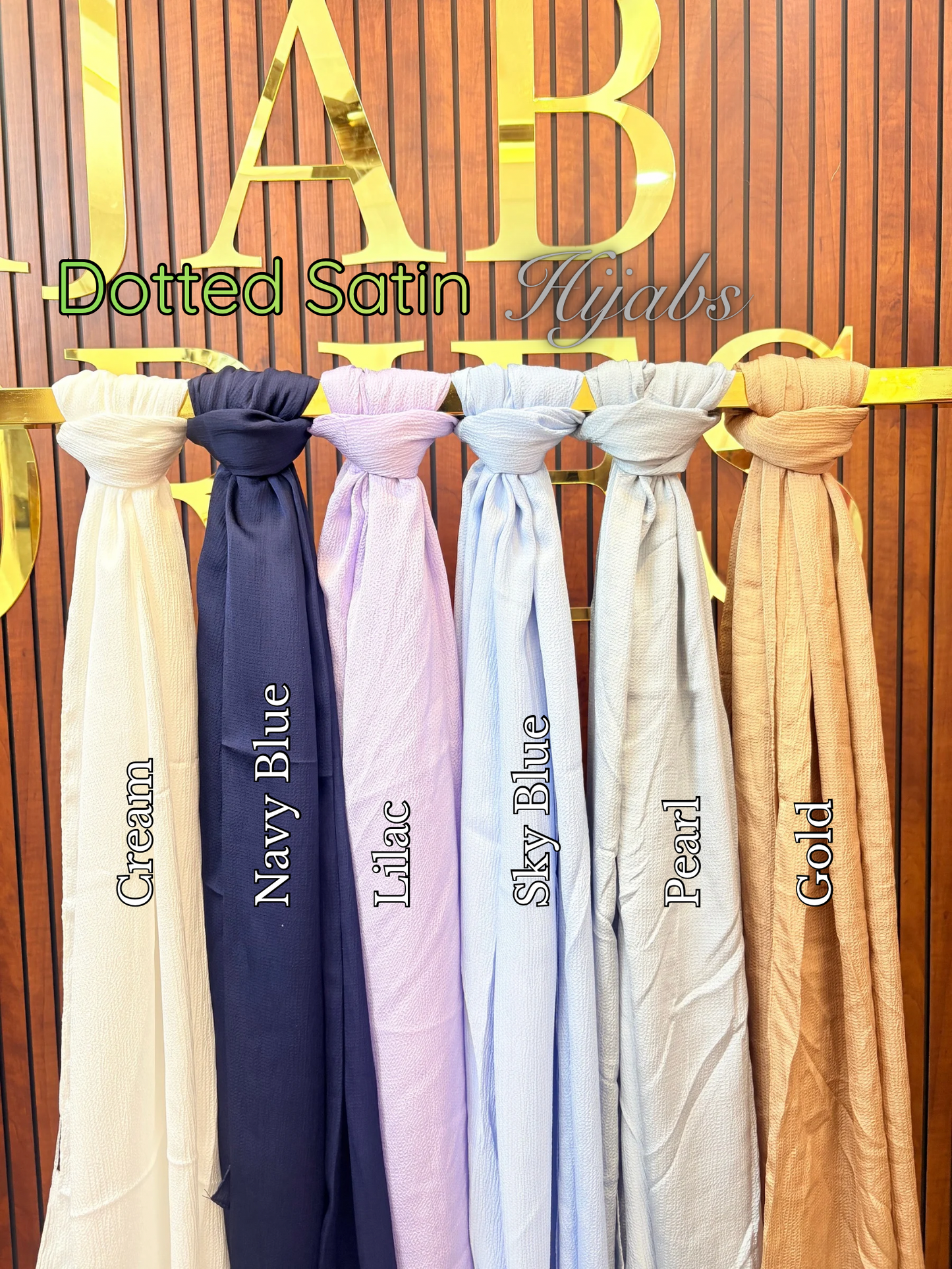 Yusraa Dotted Satin Hijabs