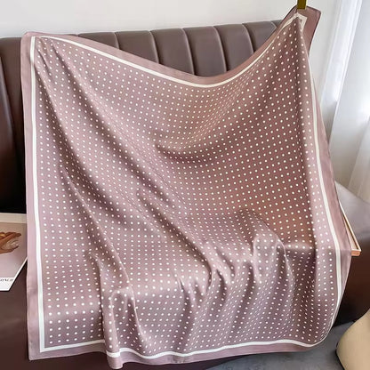 Polka Dots Rose Printed Square Scarf