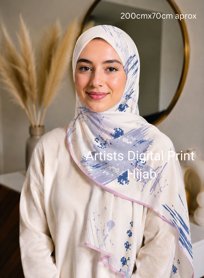Artists Wave Print Imported Hijabs 2M