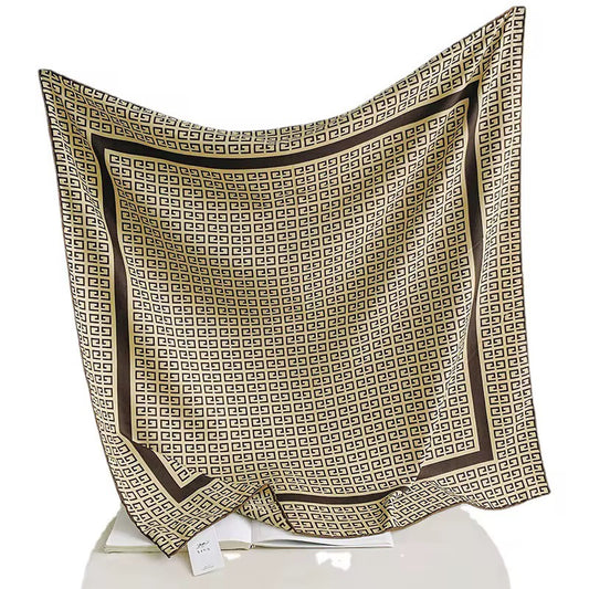 Cream Rustic G Printed Square Scarf