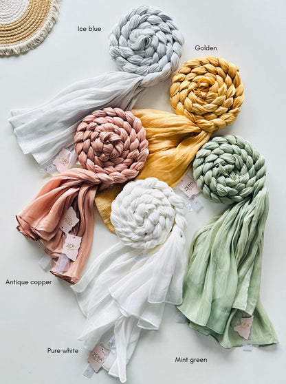 Zera Premium Glimmer Organza Hijabs