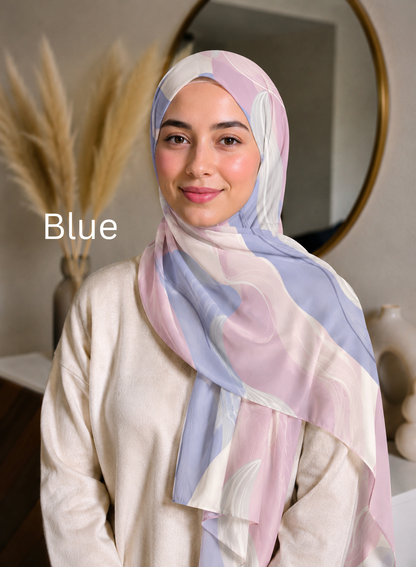Digital Wave Print Imported Hijabs 2M