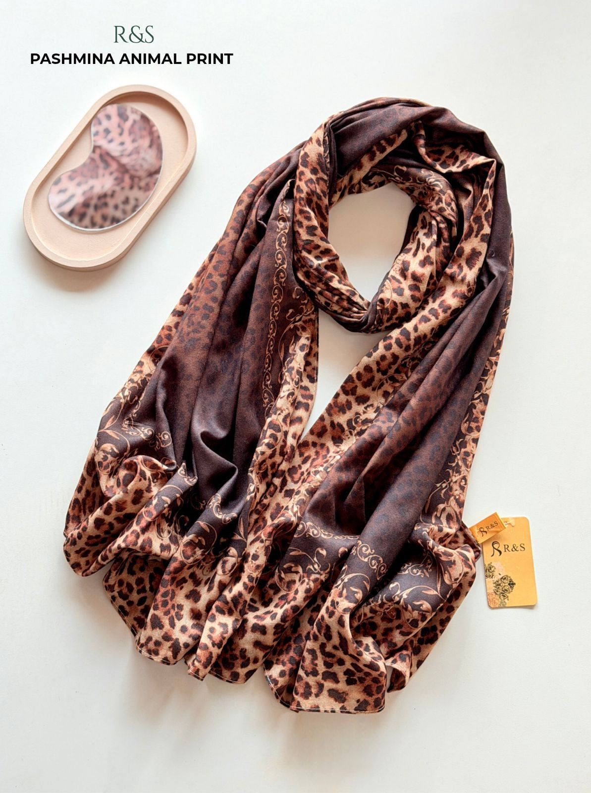 R&S Pashmina Cotton Animal Print Hijabs