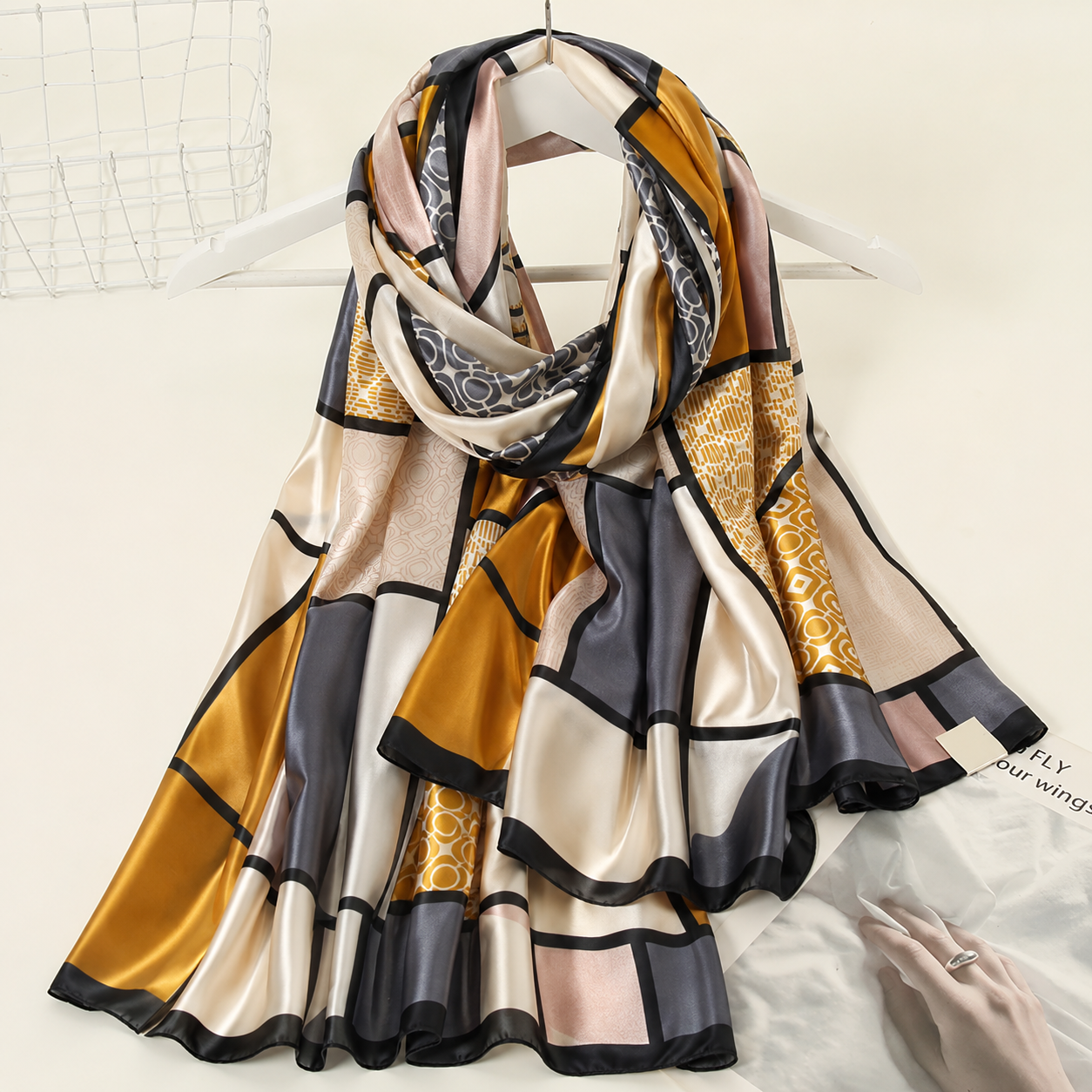 Gold Square Silk Scarf Monsoon Edition 26