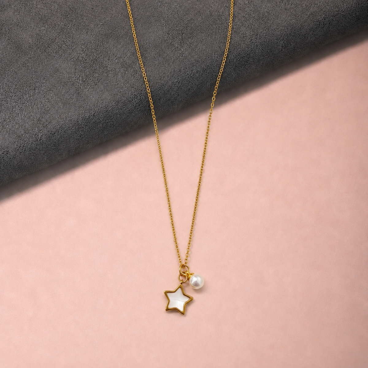 Star Pearl Gold-Tone Anti-Tarnish Necklace