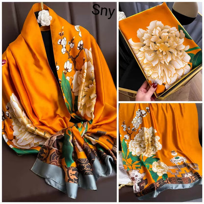 Blossom Luxe Printed Silk Scarf Summer Edition 26'