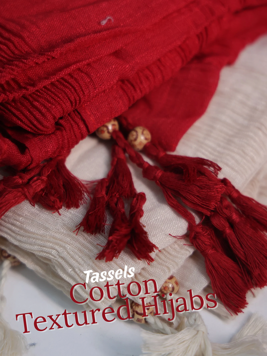 Tassels Cotton Textured Hijabs