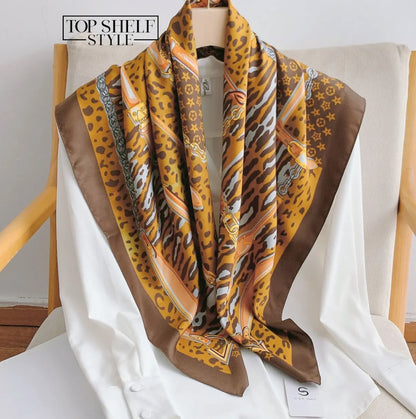 L Stars Printed Square Scarf