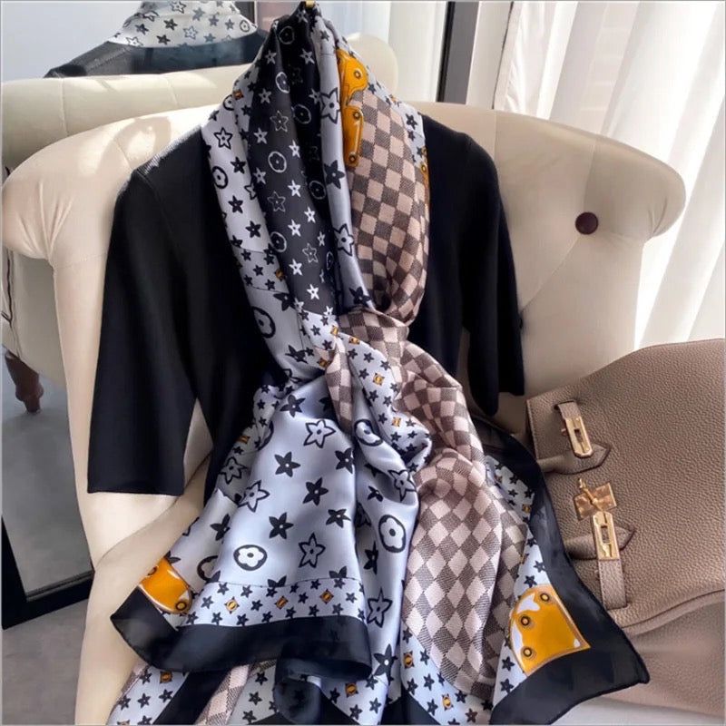 Breathable Silk Scarf – Glossy Finish with Elegant Drape