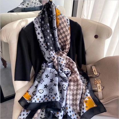 Breathable Silk Scarf – Glossy Finish with Elegant Drape