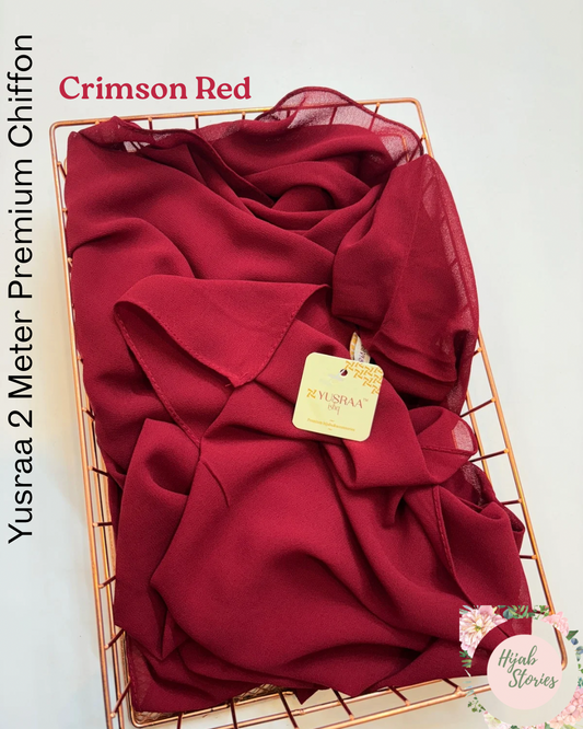 Crimson Red Yusraa 2 Meter Chiffon Hijabs