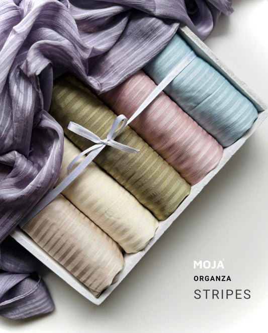 MOJA Organza Stripes Satin Hijabs