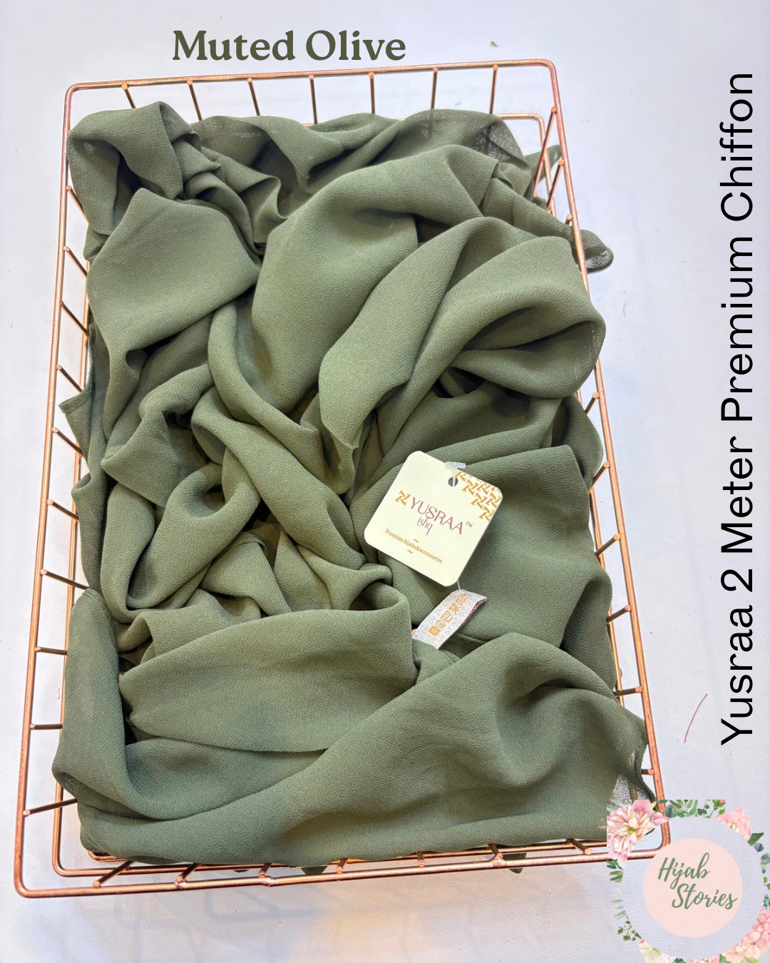 Muted Olive Yusraa 2 Meter Chiffon Hijabs