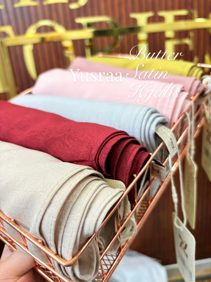 Yusraa Butter Satin Hijabs