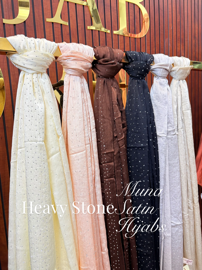 Yusraa Heavy Stone Muna Satin Hijabs Ramadan Edition ‘26