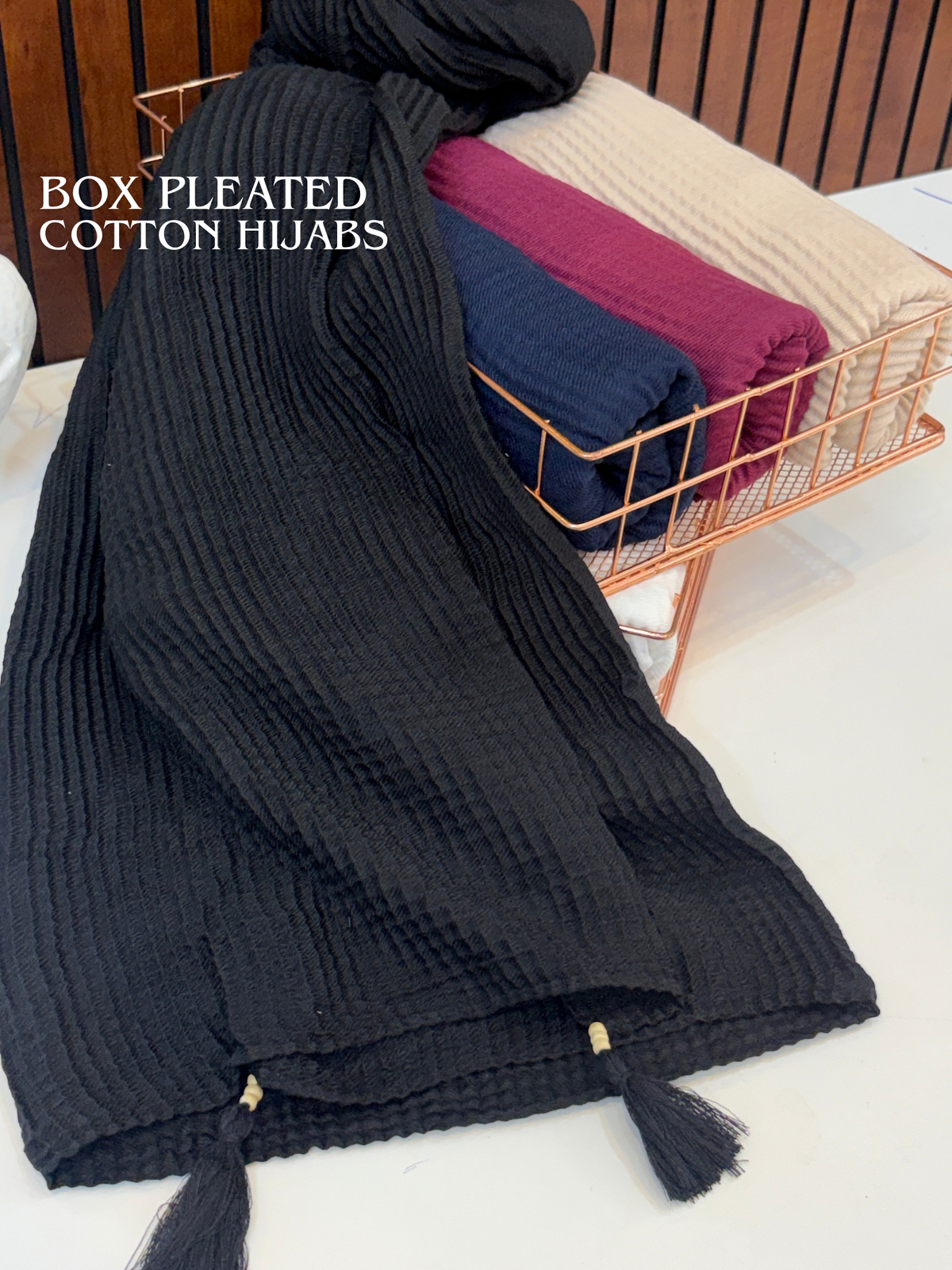 Box Pleated Cotton Hijabs
