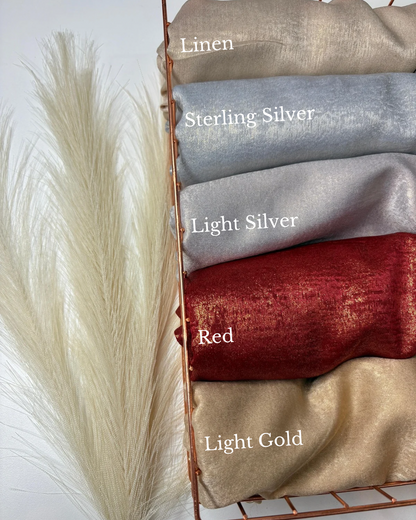 Yusraa Velvet Satin Gold Foil Hijabs