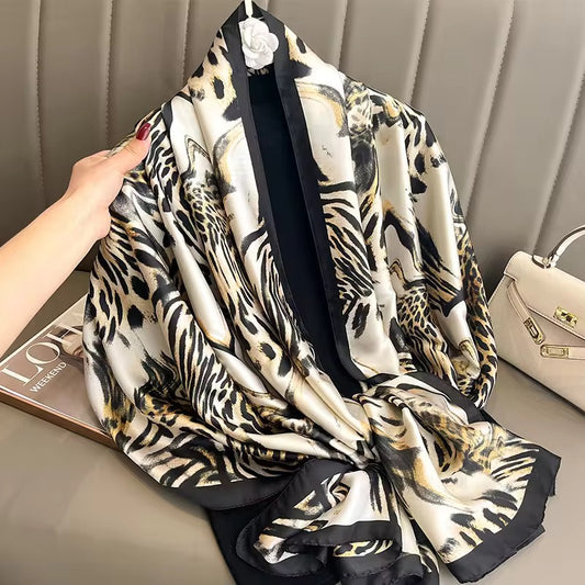 Bandana Style Brand Printed Silk Scarf