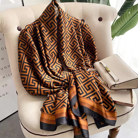 Spiral Brand Printed Silk Scarf