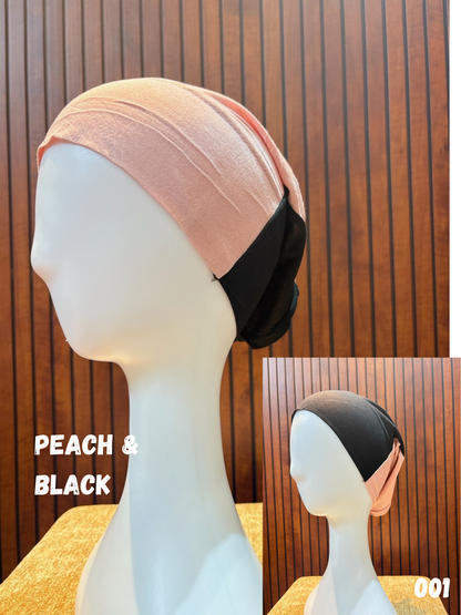 Dual Color Tube Hijab Caps