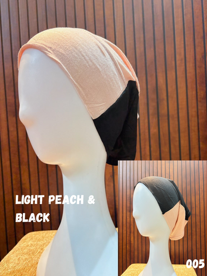 Dual Color Tube Hijab Caps