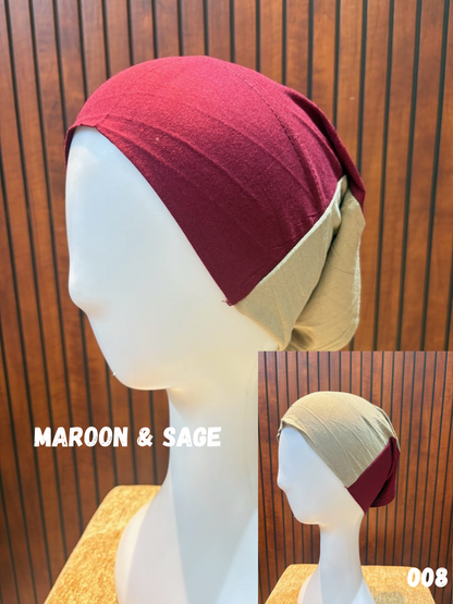 Dual Color Tube Hijab Caps