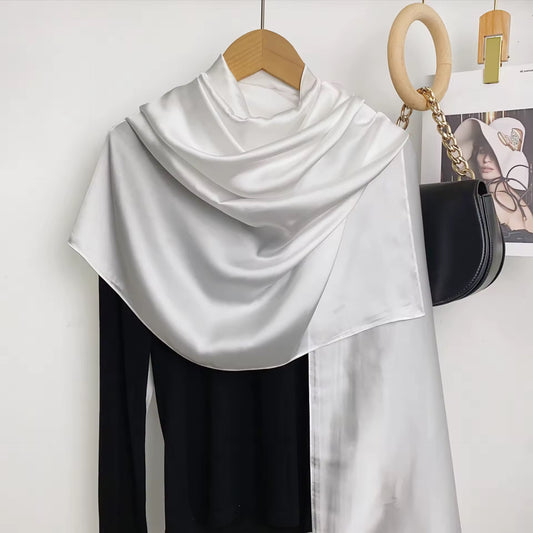 Silk Satin Scarves - Pure White