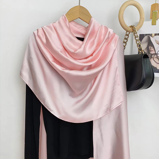 Silk Satin Scarves - Baby Pink