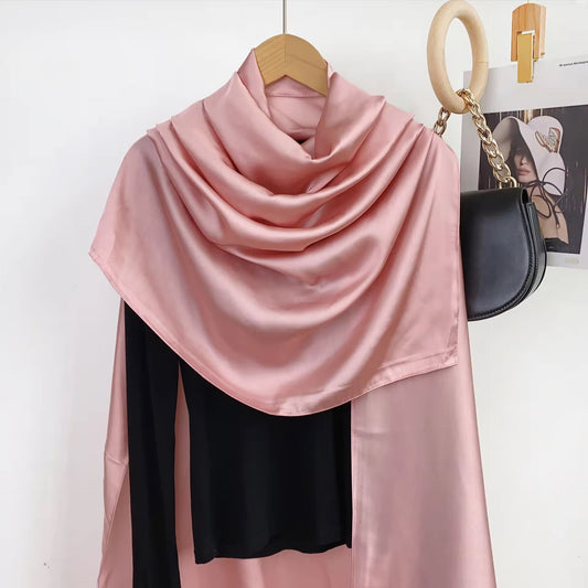 Silk Satin Scarves - Rose
