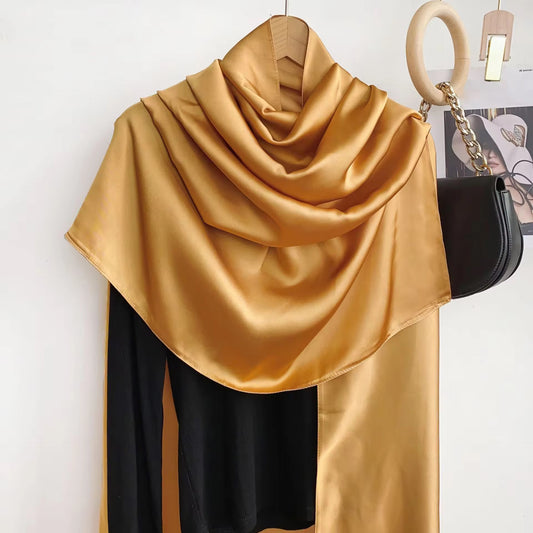 Silk Satin Scarves - Gold