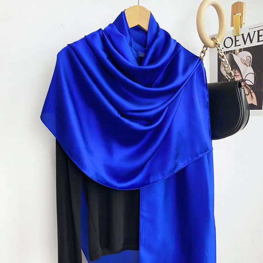 Silk Satin Scarves - Royal Blue