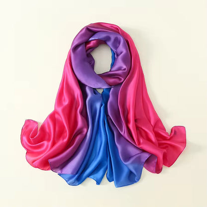 Megenta Ombre Printed Silk Scarf