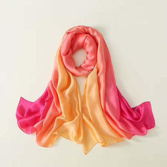 Sunset Ombre Printed Silk Scarf