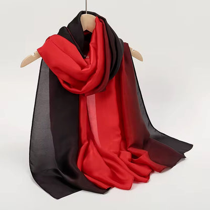 Ruby Ombre Printed Silk Scarf