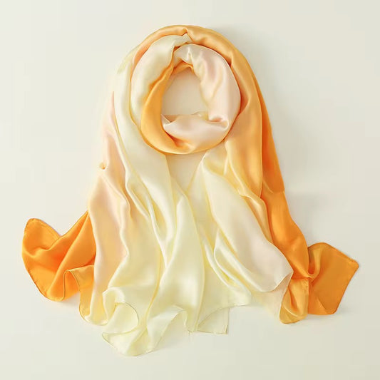 Mango Ombre Printed Silk Scarf