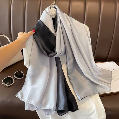 Ombre Printed Silk Scarf - Black