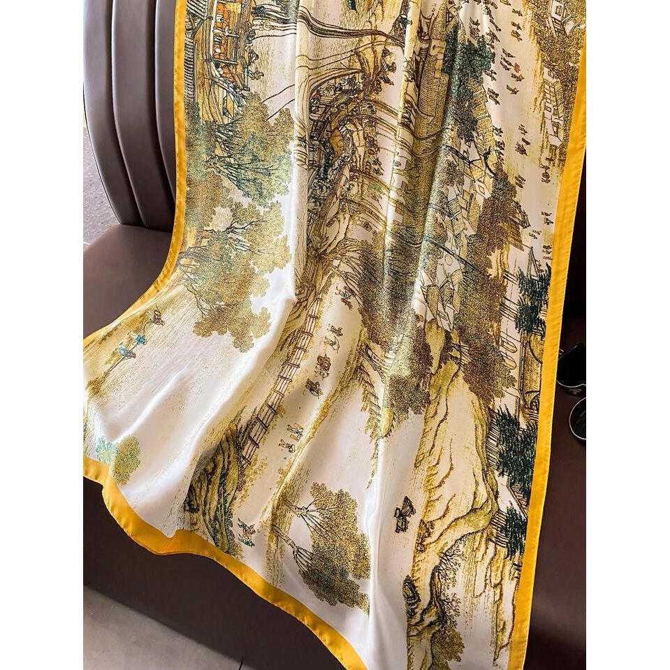 Nature Printed Silk Scarf