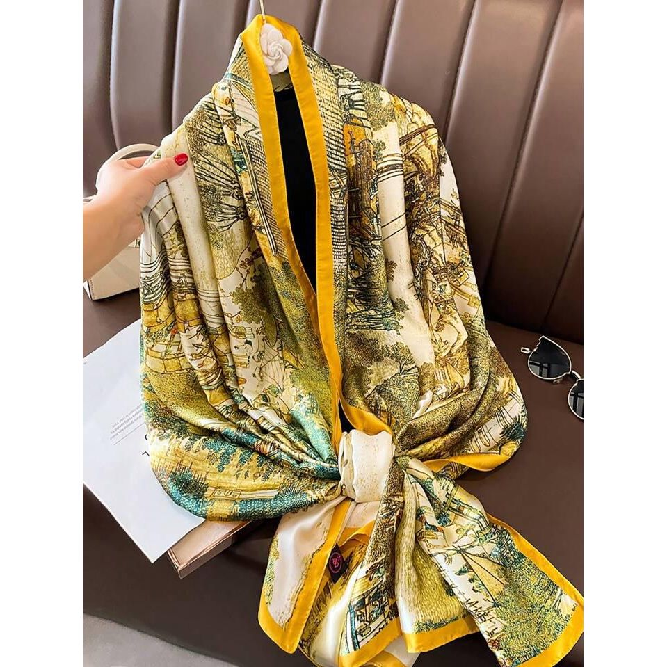 Nature Printed Silk Scarf