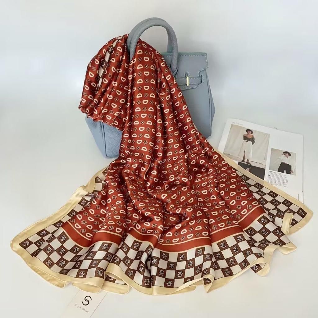 Breathable Silk Scarf – Glossy Finish with Elegant Drape