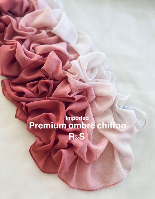 R&S Printed Ombre Chiffon Hijabs