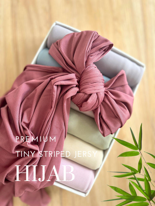 Premium Tiny Striped Jersey Hijabs