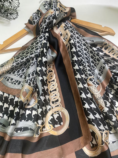 L New Coco Printed Silk Scarf