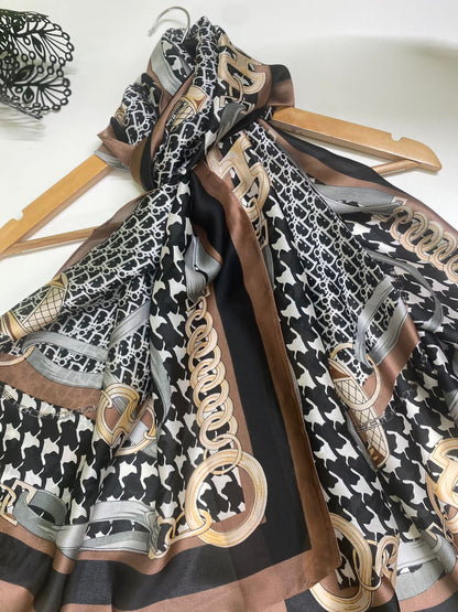 L New Coco Printed Silk Scarf