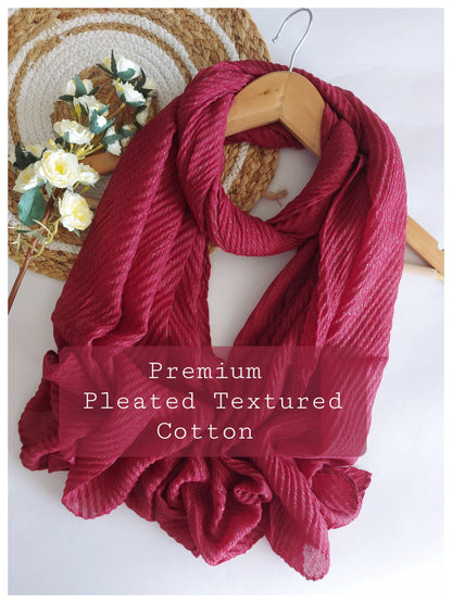 Premium Pleated Textured Cotton Hijabs