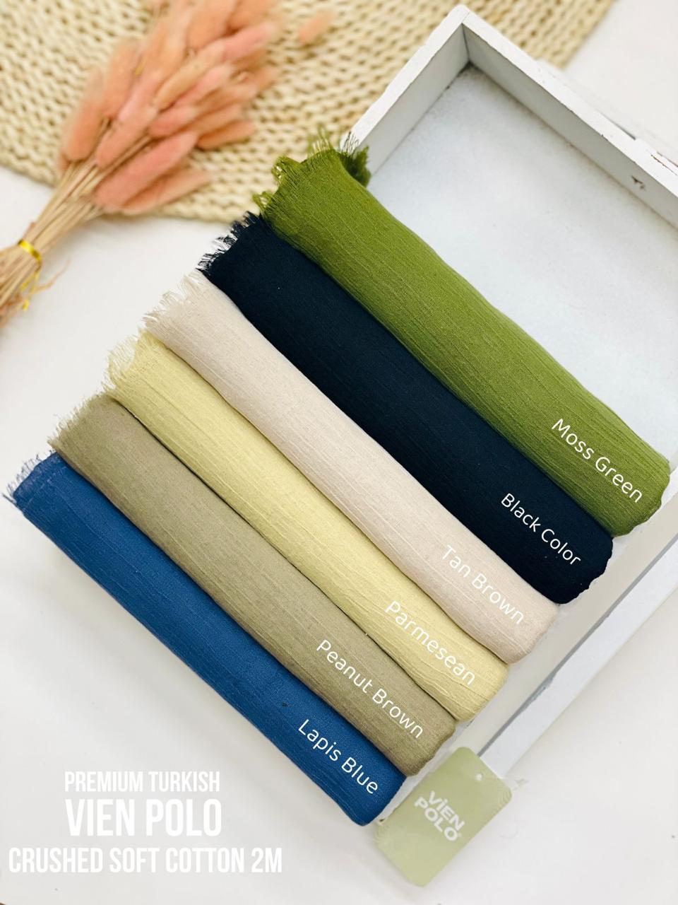 Premium Turkish Cotton Crush Hijabs 2 meters