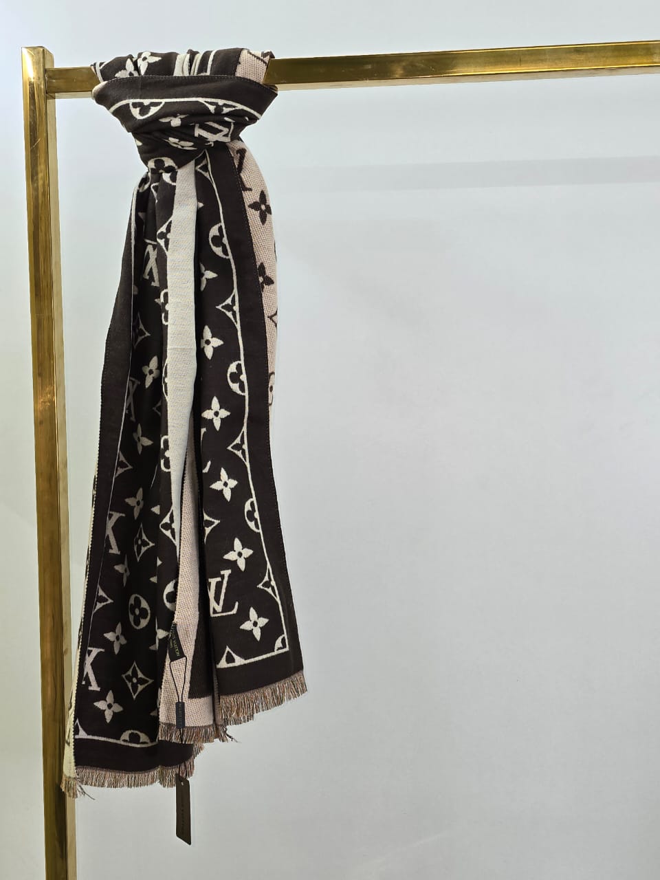 VL Brown Printed Winter Shawls
