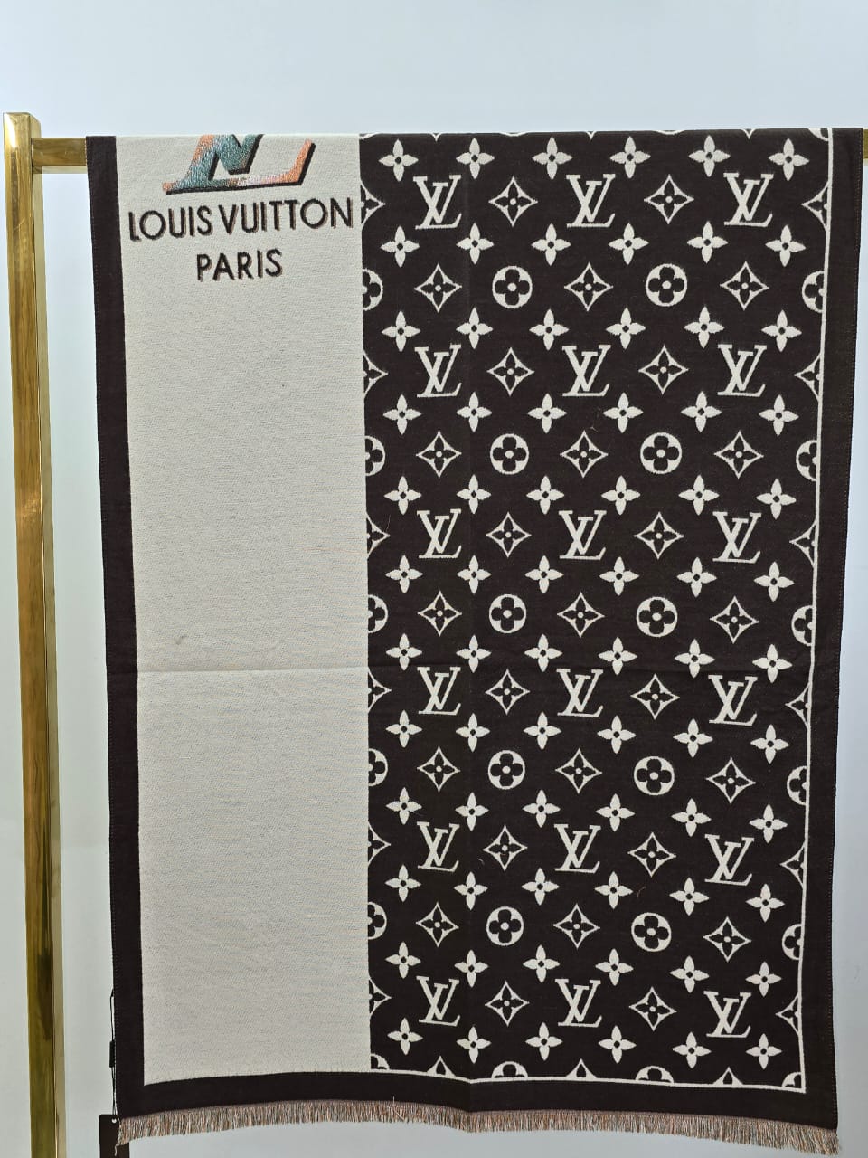VL Brown Printed Winter Shawls